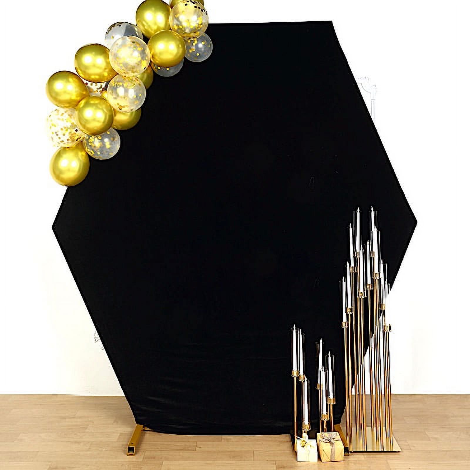 BalsaCircle 8 feet Black Fitted Velvet Hexagon Backdrop Stand Cover ...