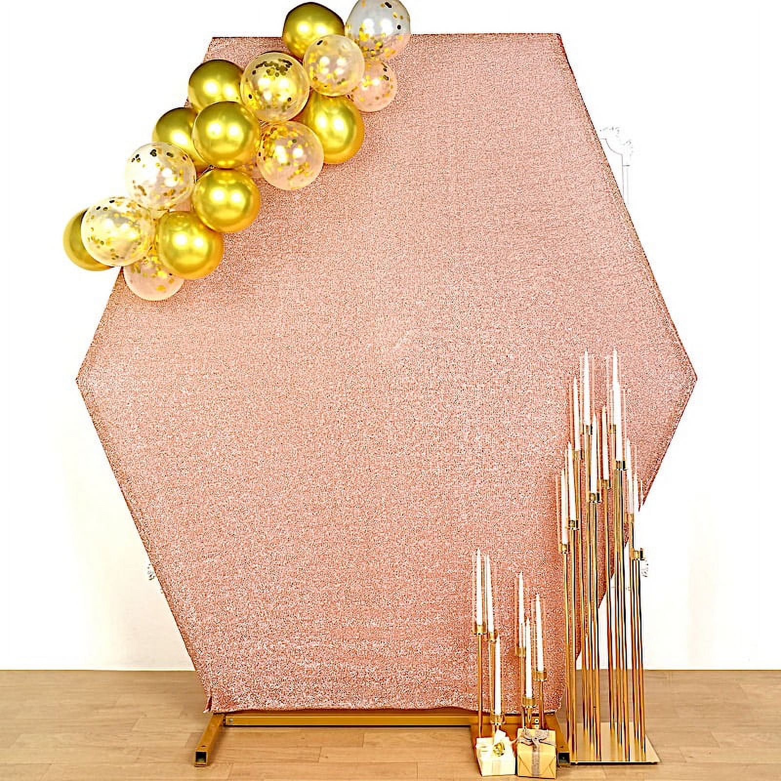 BalsaCircle 8 feet Metallic Glittered Spandex Hexagon Backdrop Stand ...