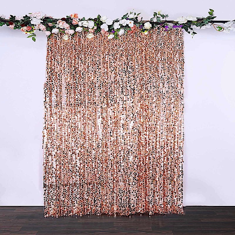 BalsaCircle 8 feet x 8 feet Blush Big Payette Sequin Backdrop Curtain ...