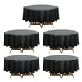 thumbnail image 1 of BalsaCircle 84" Black Round Disposable Plastic Tablecloth Table Affordable Cheap Picnic, 1 of 4