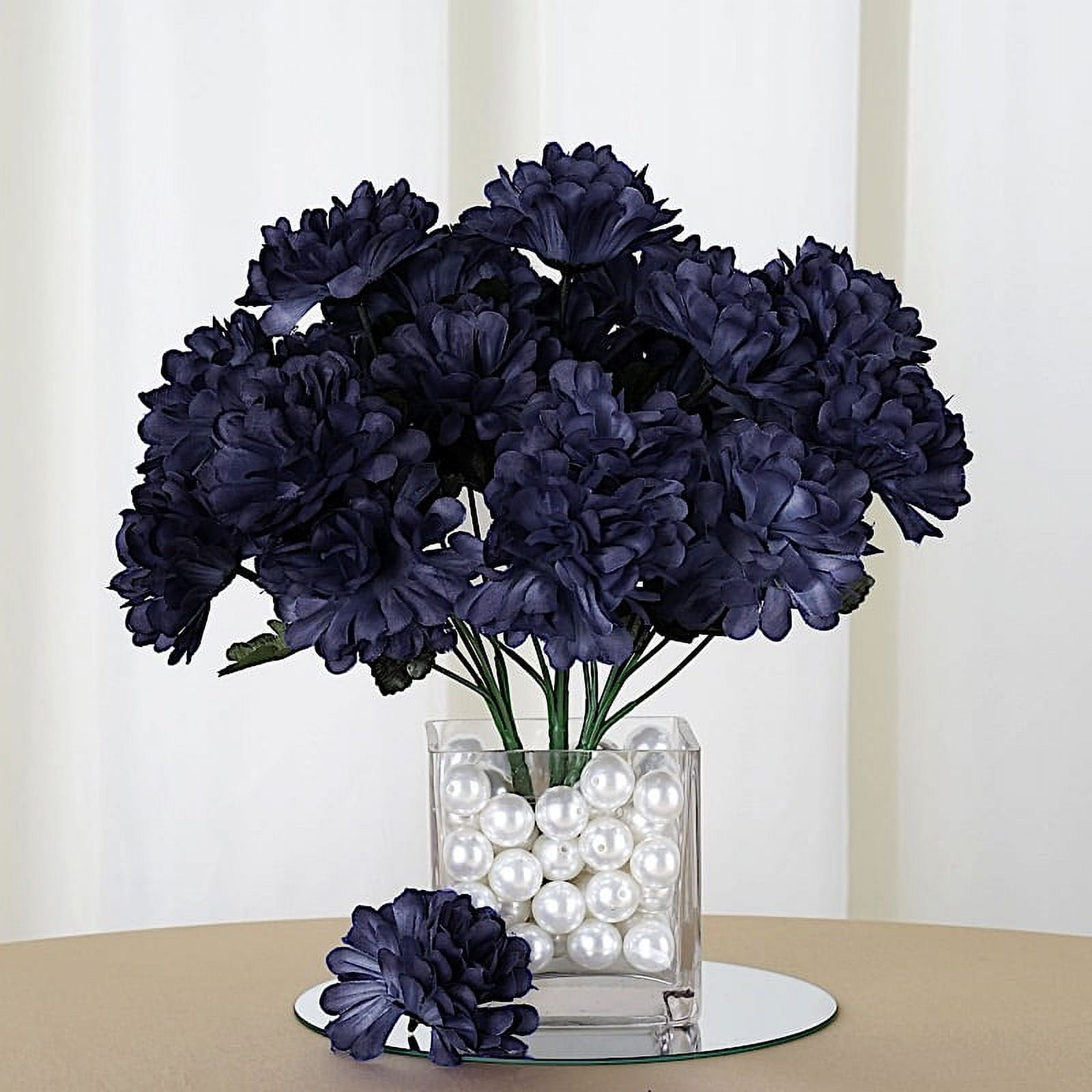84 Silk Chrysanthemum - Navy Blue