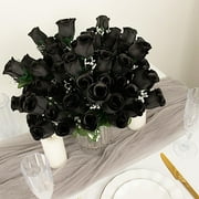 Balsa Circle 84 Silk Buds Roses Wedding Flowers Bouquets Black
