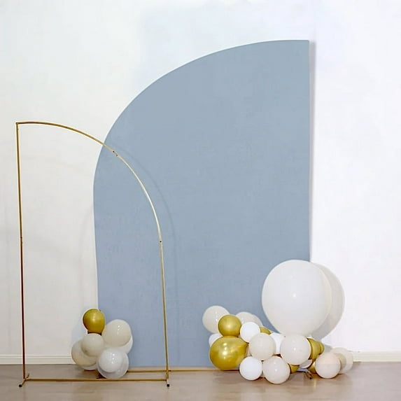 BalsaCircle 8x5 feet Dusty Blue Matte Fitted Spandex Half Moon Wedding Arch Backdrop Stand Cover Party Events Decorations