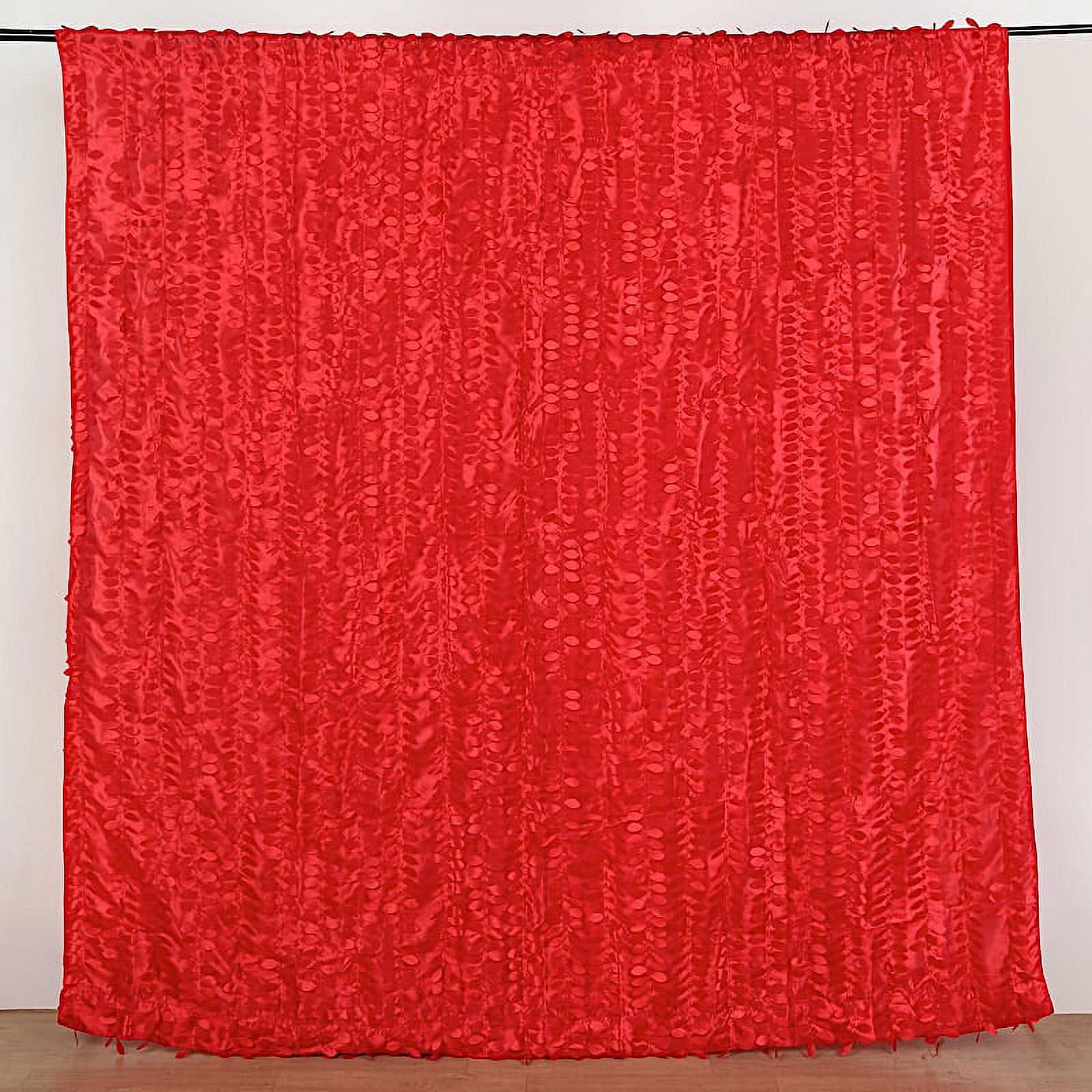 BalsaCircle 8x8 feet Red Leaf Petal Taffeta Curtain Panel Photography ...