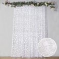 thumbnail image 1 of BalsaCircle 8x8 feet Silver Embroidered Leaves Sequined Tulle Backdrop Curtain Panel Party Events Decorations, 1 of 8