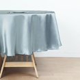 thumbnail image 1 of BalsaCircle 90" Dusty Blue Round Satin Tablecloth Table Covers Reception Table Linens, 1 of 8