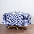 thumbnail image 1 of BalsaCircle Navy Blue Patriotic Veterans Day 90"Round Tablecloth Gingham Checkered Polyester Washable 4th of July Linen, 1 of 8