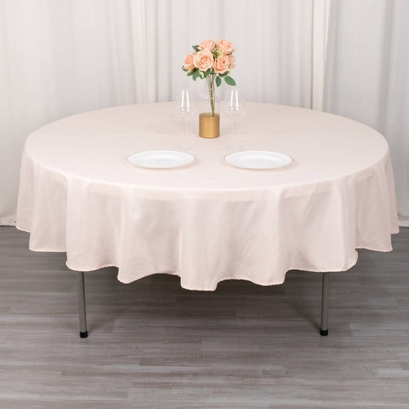 BalsaCircle 90" Premium Round Polyester Tablecloth Wedding Table Linens Blush