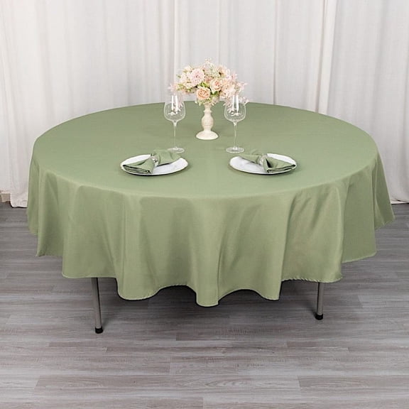 BalsaCircle 90" Premium Round Polyester Tablecloth Wedding Table Linens Eucalyptus Green