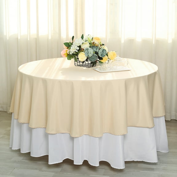 BalsaCircle 90" Round Polyester Tablecloth Table Cover Linens for Wedding Party Events Home Kitchen Dining