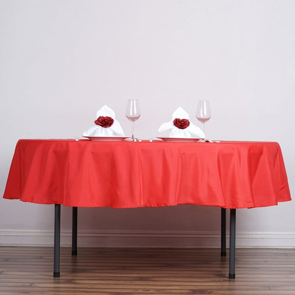 BalsaCircle 90" Round Polyester Tablecloth Table Cover Linens for Wedding Party Events Home Kitchen Dining
