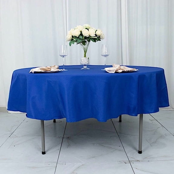 BalsaCircle 90" Royal Blue Round Premium Polyester Tablecloth Wedding Table Linens