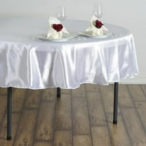 BalsaCircle 90" White Round Satin Tablecloth Table Covers Reception Catering Table Linens