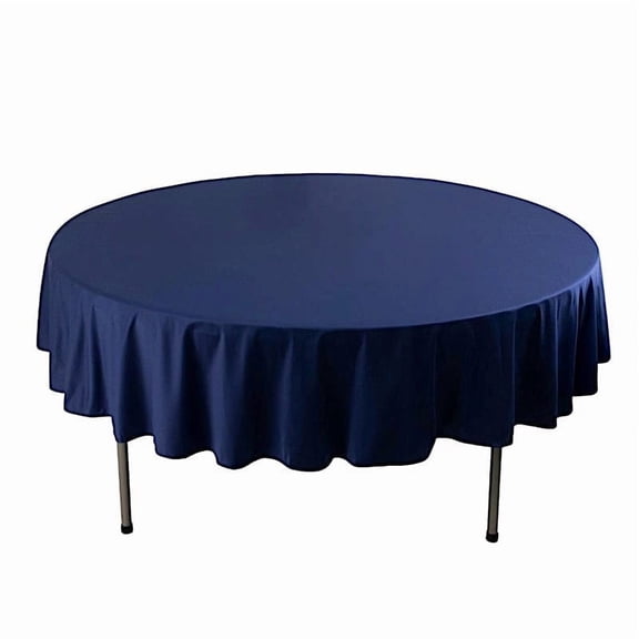 Balsa Circle 90 in Navy Blue Premium Scuba Polyester Round Tablecloth Party Linens Events Reception Decorations Supplies