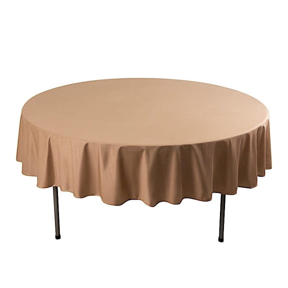 Balsa Circle 90 in Nude Premium Scuba Polyester Round Tablecloth Party Linens Events Reception Decorations Supplies