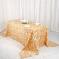 thumbnail image 1 of Balsa Circle 90" x 132" Champagne Leaf Petals Taffeta Rectangle Tablecloth Reception Catering, 1 of 8