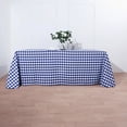 thumbnail image 1 of BalsaCircle 90" x 132" Checkered Tablecloth Wedding Party Table Linens Navy Blue and White, 1 of 9