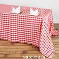 thumbnail image 1 of BalsaCircle Red Patriotic Veterans Day 90" x 132" Tablecloth Gingham Checke Polyester Washable 4th of July Linen, 1 of 4