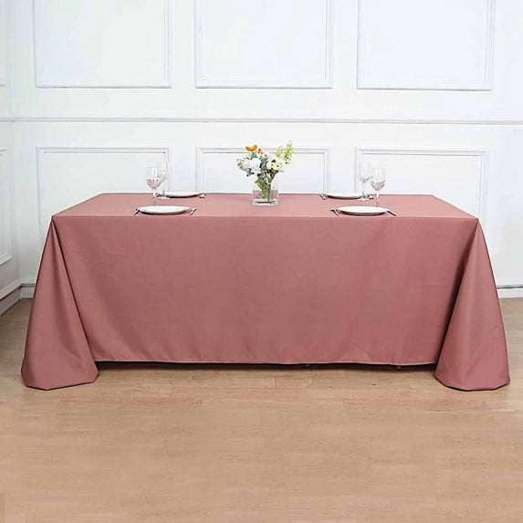 BalsaCircle 90" x 132" Polyester Rectangular Tablecloth Cinnamon Rose