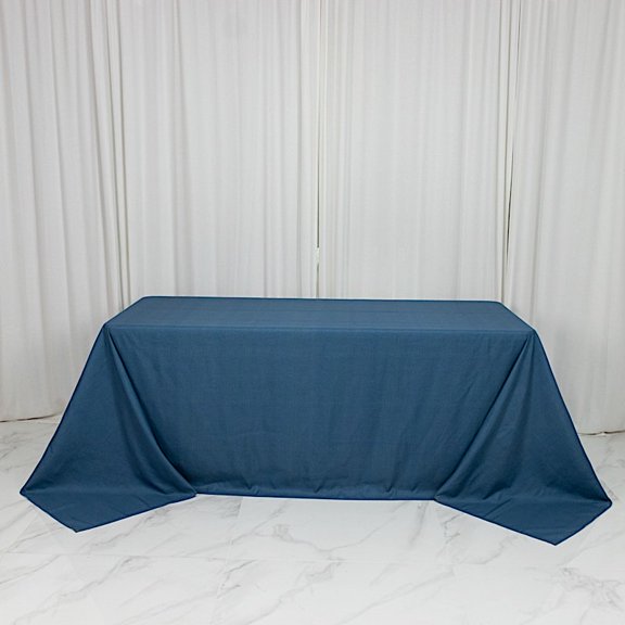 BalsaCircle 90" x 132" Polyester Rectangular Tablecloth Denim Blue