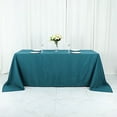 thumbnail image 1 of BalsaCircle 90" x 132" Polyester Rectangular Tablecloth Peacock Teal, 1 of 8