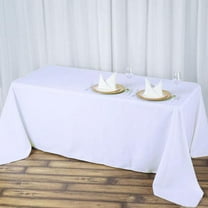 BalsaCircle 90" x 132" Premium Polyester Rectangular Tablecloth Table Linens White