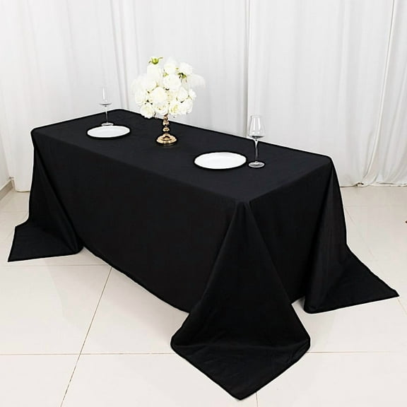 BalsaCircle 90" x 132" Rectangular Cotton Wedding Tablecloth Linens Black