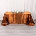 thumbnail image 1 of BalsaCircle 90" x 132" Satin Rectangular Tablecloth Cinnamon Brown, 1 of 8
