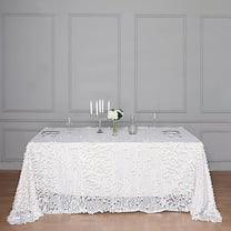 BalsaCircle 90" x 156" Big Payette Sequin Tablecloth White
