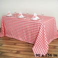 thumbnail image 1 of BalsaCircle 90" x 156" Checkered Tablecloth Wedding Party Table Linens Coral and White, 1 of 6