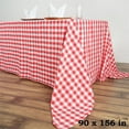 thumbnail image 1 of BalsaCircle 90" x 156" Checkered Tablecloth Wedding Party Table Linens Red and White, 1 of 2