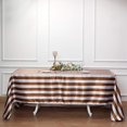 thumbnail image 1 of BalsaCircle 90" x 156" Gold White Satin Stripes Rectangle Tablecloth Dining Linens, 1 of 6