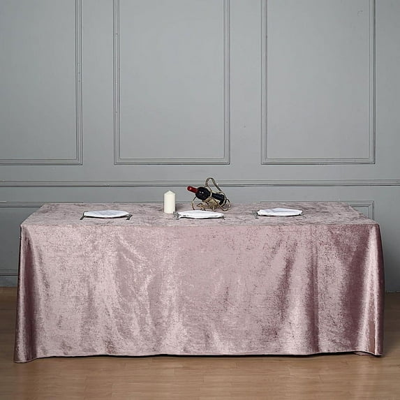 Balsa Circle 90" x 156" Mauve Rectangular Premium Velvet Tablecloth Table Linens