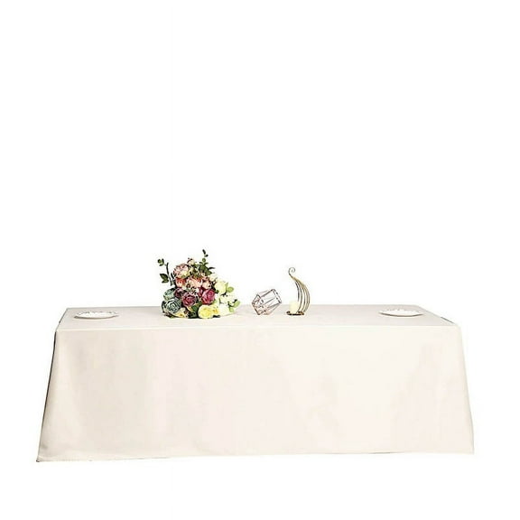 BalsaCircle 90" x 156" Polyester Rectangular Tablecloth Beige