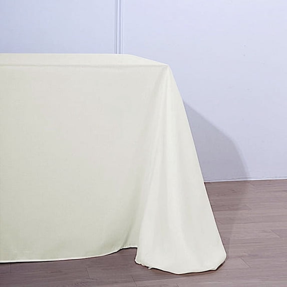 BalsaCircle 90" x 156" Polyester Rectangular Tablecloth Ivory