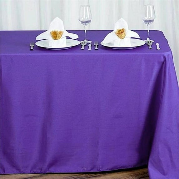 Balsa Circle Halloween 90" x 156" Purple Rectangle Washable Decorative Polyester Solid Tablecloth