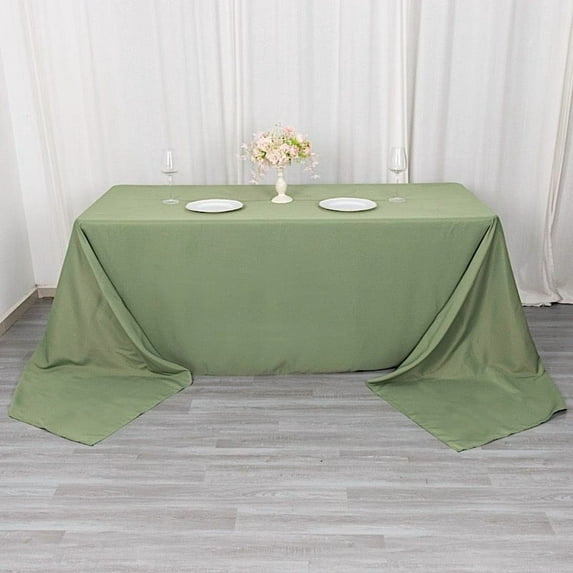 BalsaCircle 90" x 156" Premium Polyester Rectangular Tablecloth Table Linens Eucalyptus Green