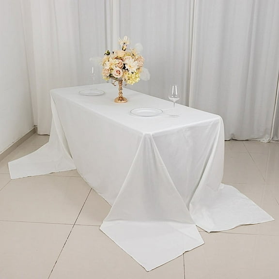 BalsaCircle 90" x 156" Rectangular Cotton Wedding Tablecloth Linens White