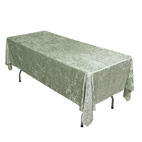 BalsaCircle 90" x 156" Sage Green Rectangular Velvet Tablecloth Table Linens