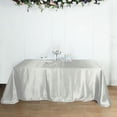 thumbnail image 1 of BalsaCircle 90" x 156" Satin Rectangular Tablecloth Silver, 1 of 5