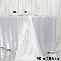 BalsaCircle 90" x 156" Satin Rectangular Tablecloth White