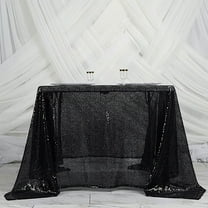 BalsaCircle 90" x 90" Black Square Sequined Table Overlays Wedding Party Tablecloth