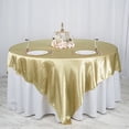 thumbnail image 1 of BalsaCircle 90" x 90" Champagne Square Satin Table Overlays Wedding Party Tablecloth Catering, 1 of 5