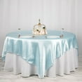 thumbnail image 1 of BalsaCircle 90" x 90" Light Blue Square Satin Table Overlays Wedding Party Tablecloth Catering, 1 of 8
