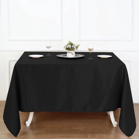 Black 90x90 inch Premium Square Polyester Tablecloth Party Wedding Decorations Supplies