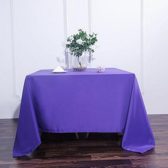 BalsaCircle 90" x 90" Square Polyester Tablecloth - Purple