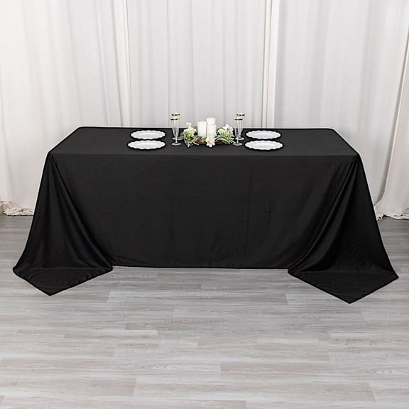 BalsaCircle 90x132 in Black Premium Scuba Polyester Rectangle Tablecloth Party Events Decorations