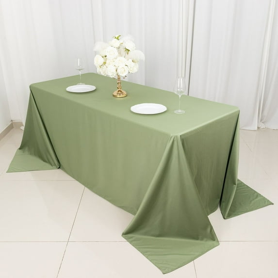 BalsaCircle 90x132 in Dusty Green Scuba Polyester Rectangle Tablecloth Party Events Decorations
