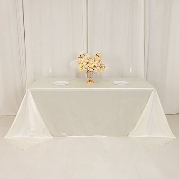 BalsaCircle 90x132 in Pearl White Scuba Polyester Rectangle Tablecloth Party Events Decorations