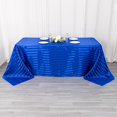 thumbnail image 1 of BalsaCircle 90x132 in Royal Blue Stripes Satin Rectangle Tablecloth Wedding Party Linen Events Decorations Supplies, 1 of 8